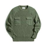 Retro Commando Outdoor Army Green Sweater - WOMONA.COM