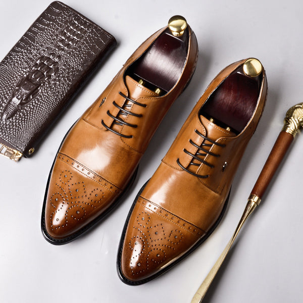 Men's British Formal Business Oxford Shoes - WOMONA.COM