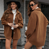 Long-sleeved Woolen Coat - WOMONA.COM