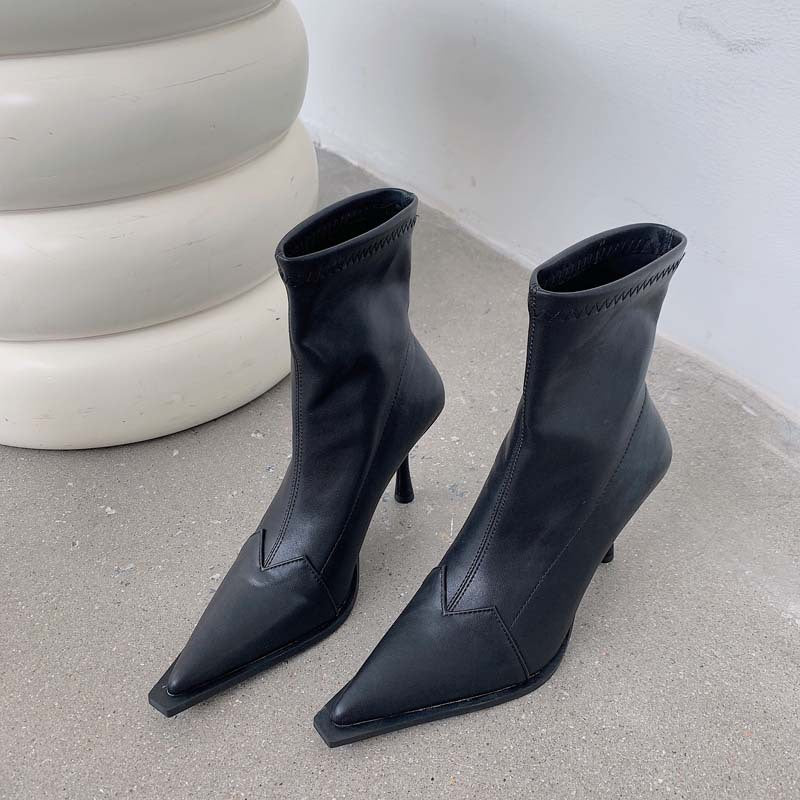 Pointed Toe High-heeled  Boots - WOMONA.COM