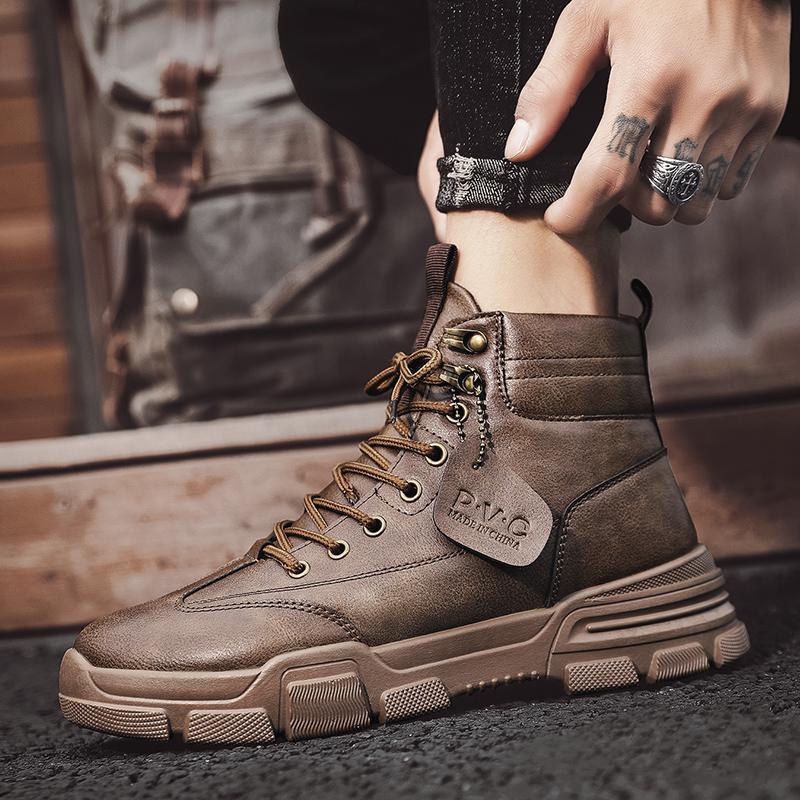 Fashionable Men High Top Tooling Boots - WOMONA.COM