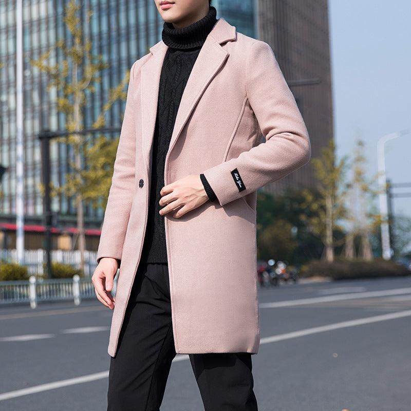 Pure color plus size trench coat - WOMONA.COM