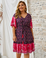 Plus size women's printed skirt - WOMONA.COM