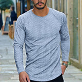 Polka Dot Slim Long Sleeve T-shirt Men - WOMONA.COM