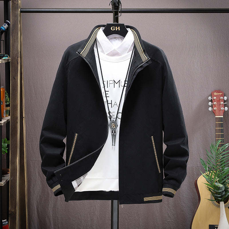 Cotton Casual Stand Collar Jacket Men's - WOMONA.COM