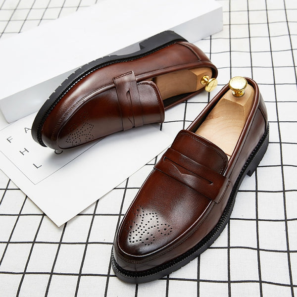 British business men's formal leather shoes - WOMONA.COM