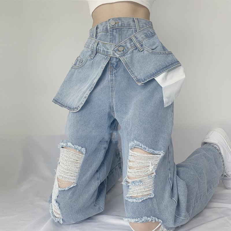 Hot Girl Crossover Jeans - WOMONA.COM