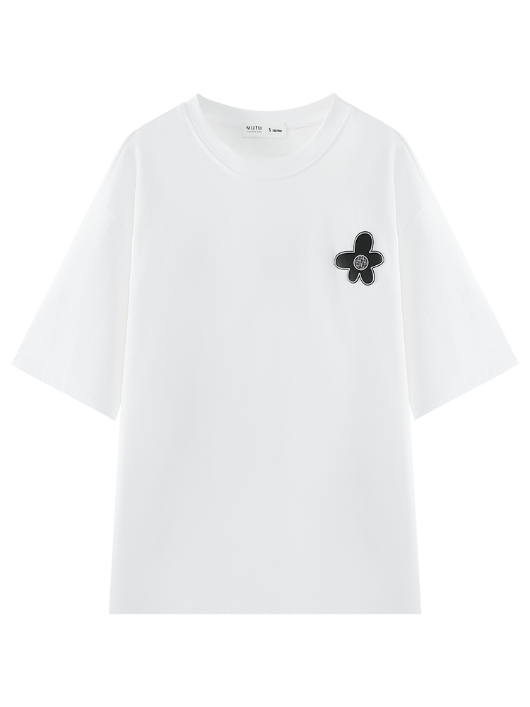 Cotton Short Sleeve T-shirt - WOMONA.COM