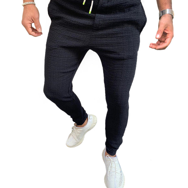 Solid color feet tighten sweatpants men's - WOMONA.COM