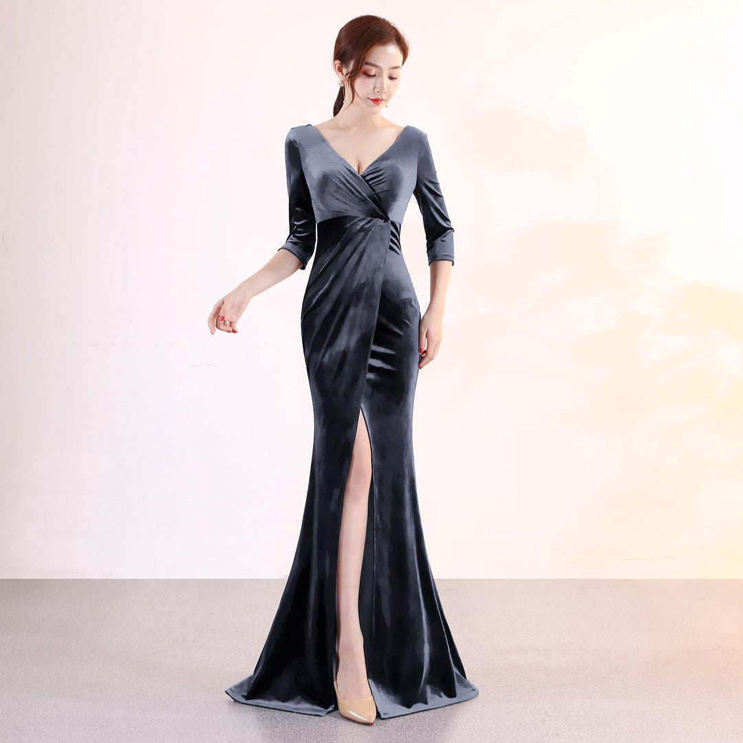 Long sleeve evening dress - WOMONA.COM