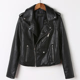 Slim-fit washed Leather jacket - WOMONA.COM