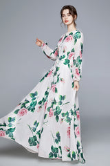 Rose Flower Swing Dress - WOMONA.COM