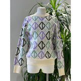 Color Diamond Check Sweater - WOMONA.COM
