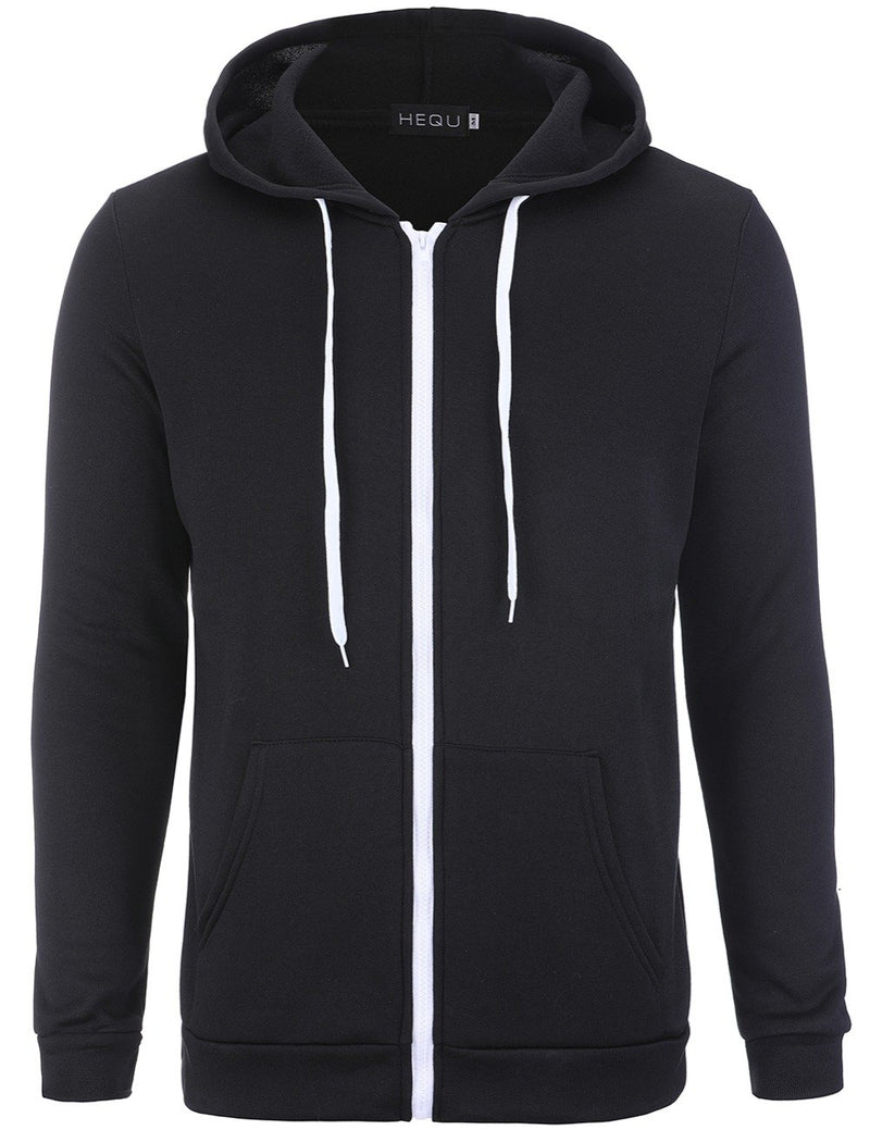 Men Black Hip Hop Mantle Hoodies - WOMONA.COM