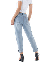 Plus Size Street Ladies Ripped Trousers - WOMONA.COM