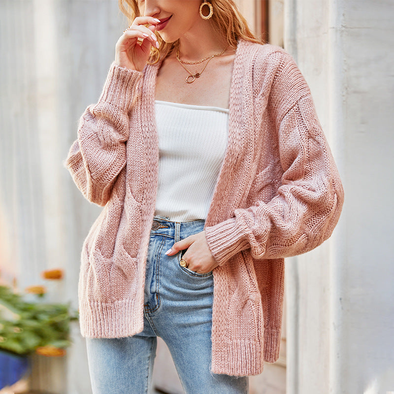Casual Simple Sweater Cardigan - WOMONA.COM