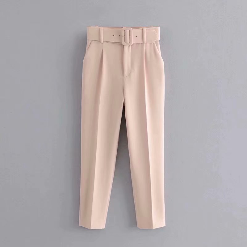 Fashionable Long Pants With Belt - WOMONA.COM