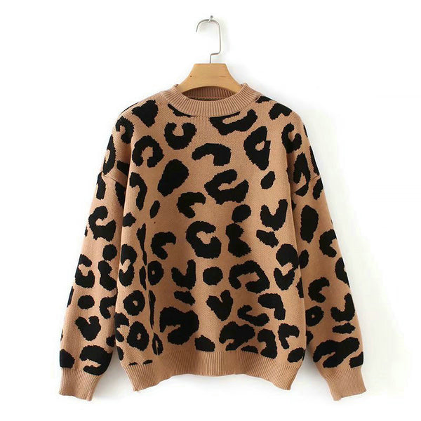 Leopard print pullover women - WOMONA.COM