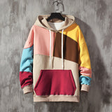 Fleece Casual Loose Color-blocking Pullover Top - WOMONA.COM