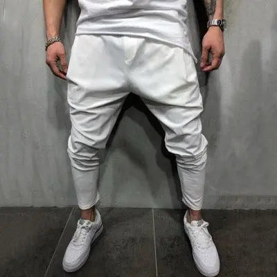 Solid color jogging pants sweatpants - WOMONA.COM