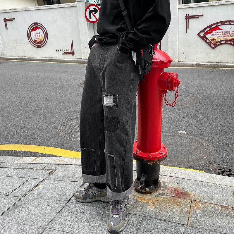 High Street Trousers Ripped Jeans - WOMONA.COM