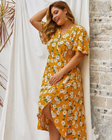 Fat woman plus size long dress - WOMONA.COM