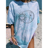 Letter Print Round Neck T-shirt Women - WOMONA.COM