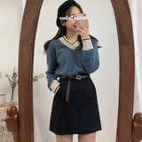 Knit Long Sleeve Sweater - WOMONA.COM