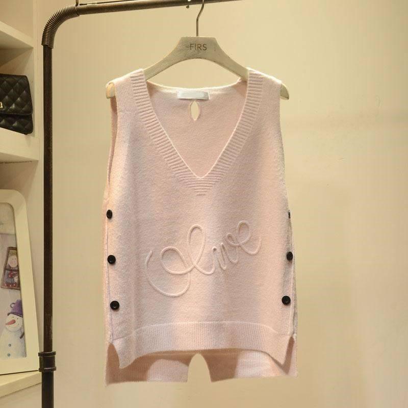 Loose Ladies Knit Vest - WOMONA.COM
