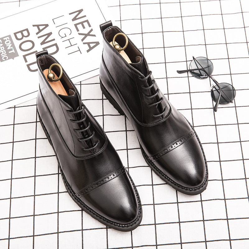 Business Leather Boots Men - WOMONA.COM