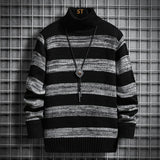 Winter Long-sleeved Trendy Slim Striped Sweater - WOMONA.COM