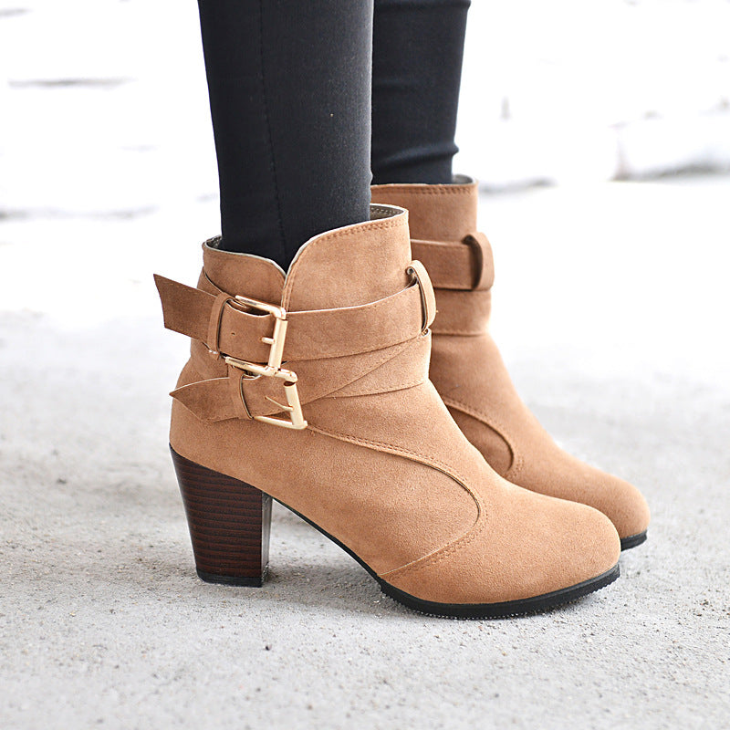 Leather Casual Women High Heels Pumps - WOMONA.COM