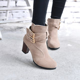 Leather Casual Women High Heels Pumps - WOMONA.COM