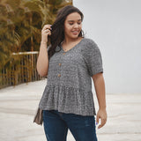 Plus size women's short sleeve shirt - WOMONA.COM