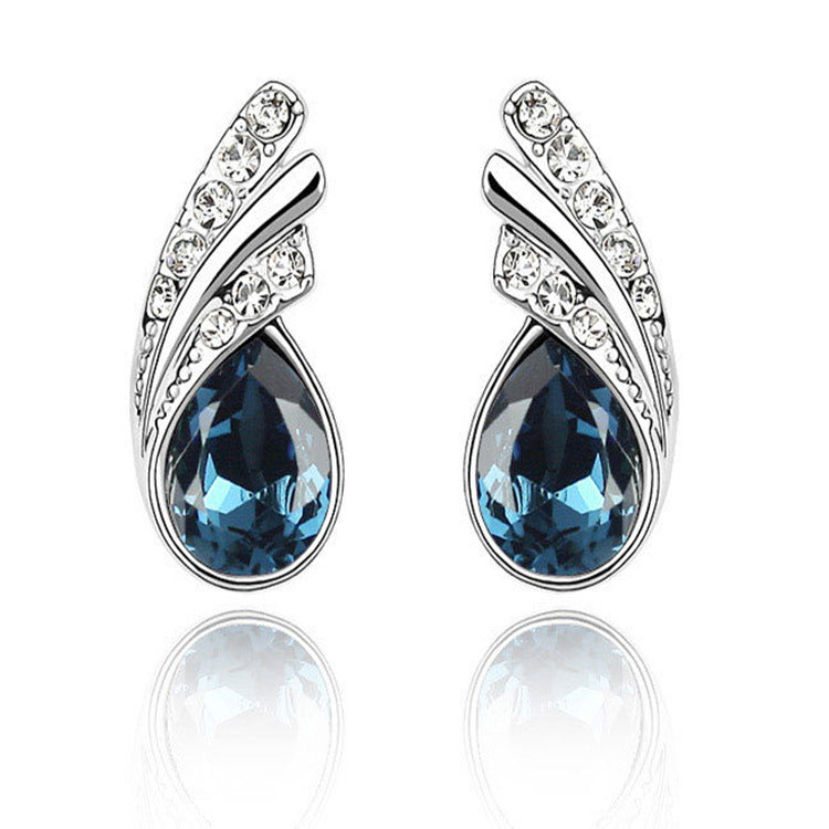 Crystal element earrings - WOMONA.COM