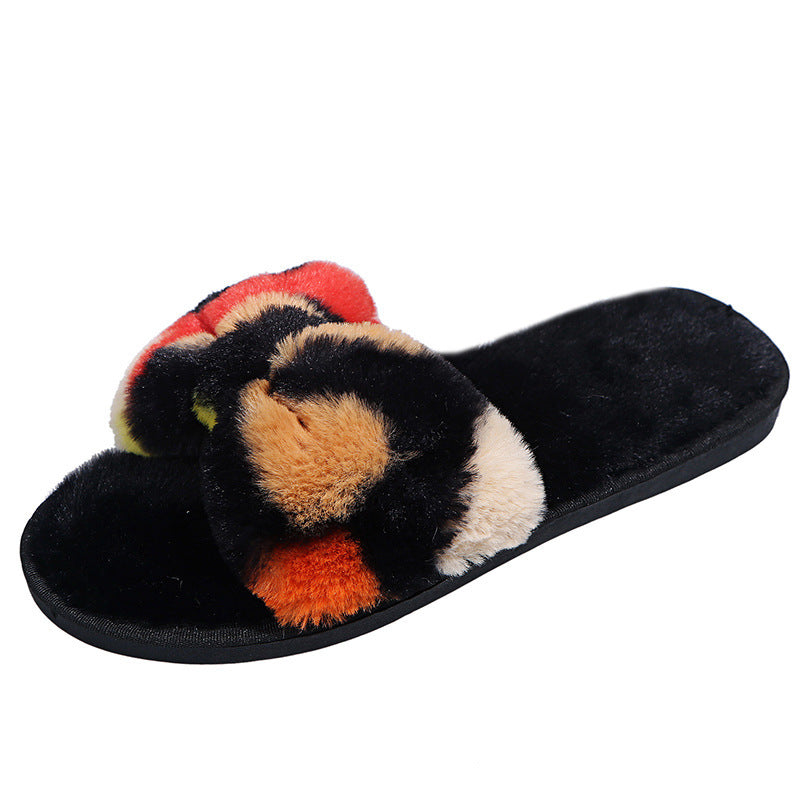 Casual Bowknot Plush Slippers - WOMONA.COM