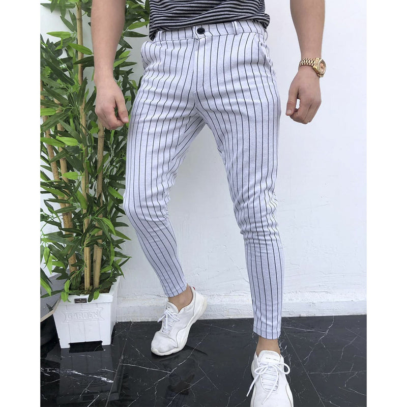 Striped men's casual pants - WOMONA.COM