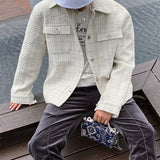 Men's Casual Street Lapel Long Sleeve Jacket - WOMONA.COM