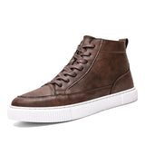 Casual Leather Handmade Shoes Sneakers - WOMONA.COM