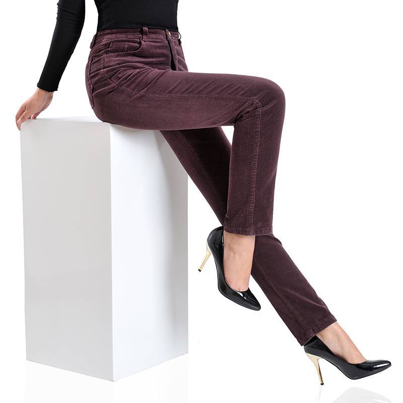 Leg Pants Corduroy Trousers - WOMONA.COM