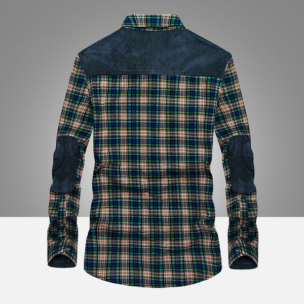 Men Military Plaid Dress - WOMONA.COM