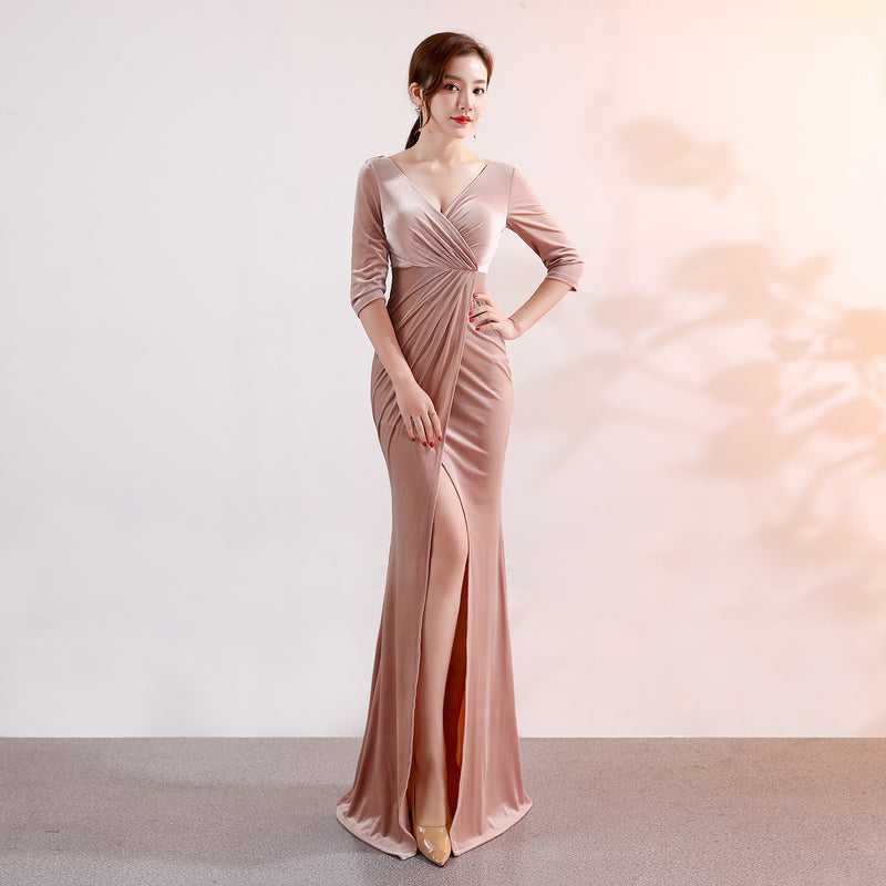 Long sleeve evening dress - WOMONA.COM