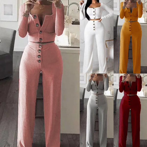 Slim Buttoned Casual Suit For Women - WOMONA.COM