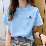 Cotton Short Sleeve T-shirt - WOMONA.COM