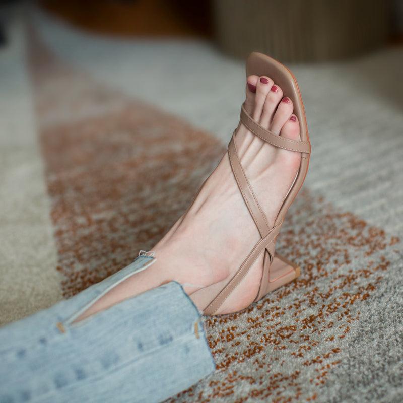 French Thick-heeled Sandals - WOMONA.COM