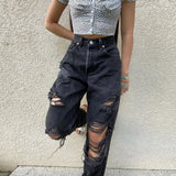 Ripped Holes Are Thinner Ladies Jeans - WOMONA.COM