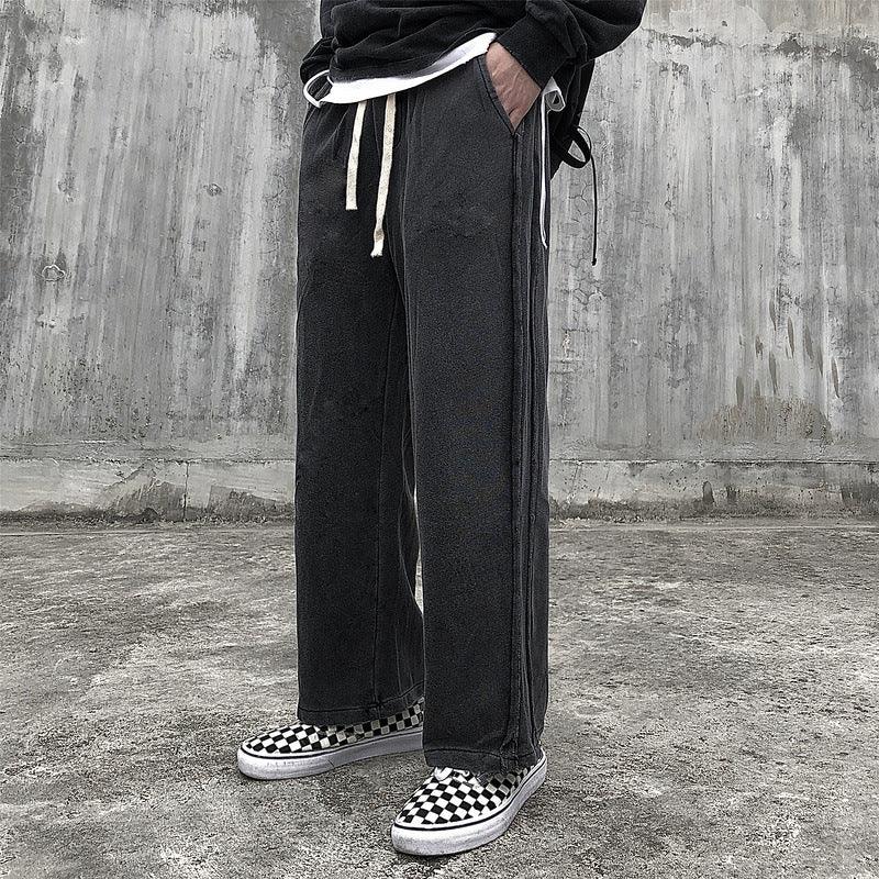 Loose Straight Trousers Retro Wide Leg Pants - WOMONA.COM