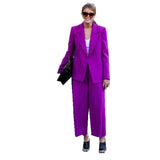 Lady Women Suits Set Spring And Autumn White Peak Lapel - WOMONA.COM