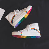 High-top canvas sneakers - WOMONA.COM