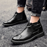 Sleeve Leather Boots Men - WOMONA.COM